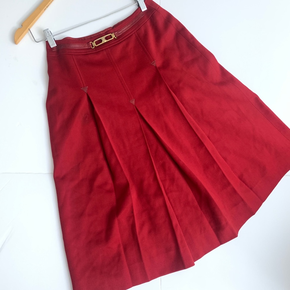 Vintage Celine Pleated Skirt - Picture 1 of 8